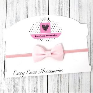 2.5" Light Pink Fabric Bow Headband or Clip